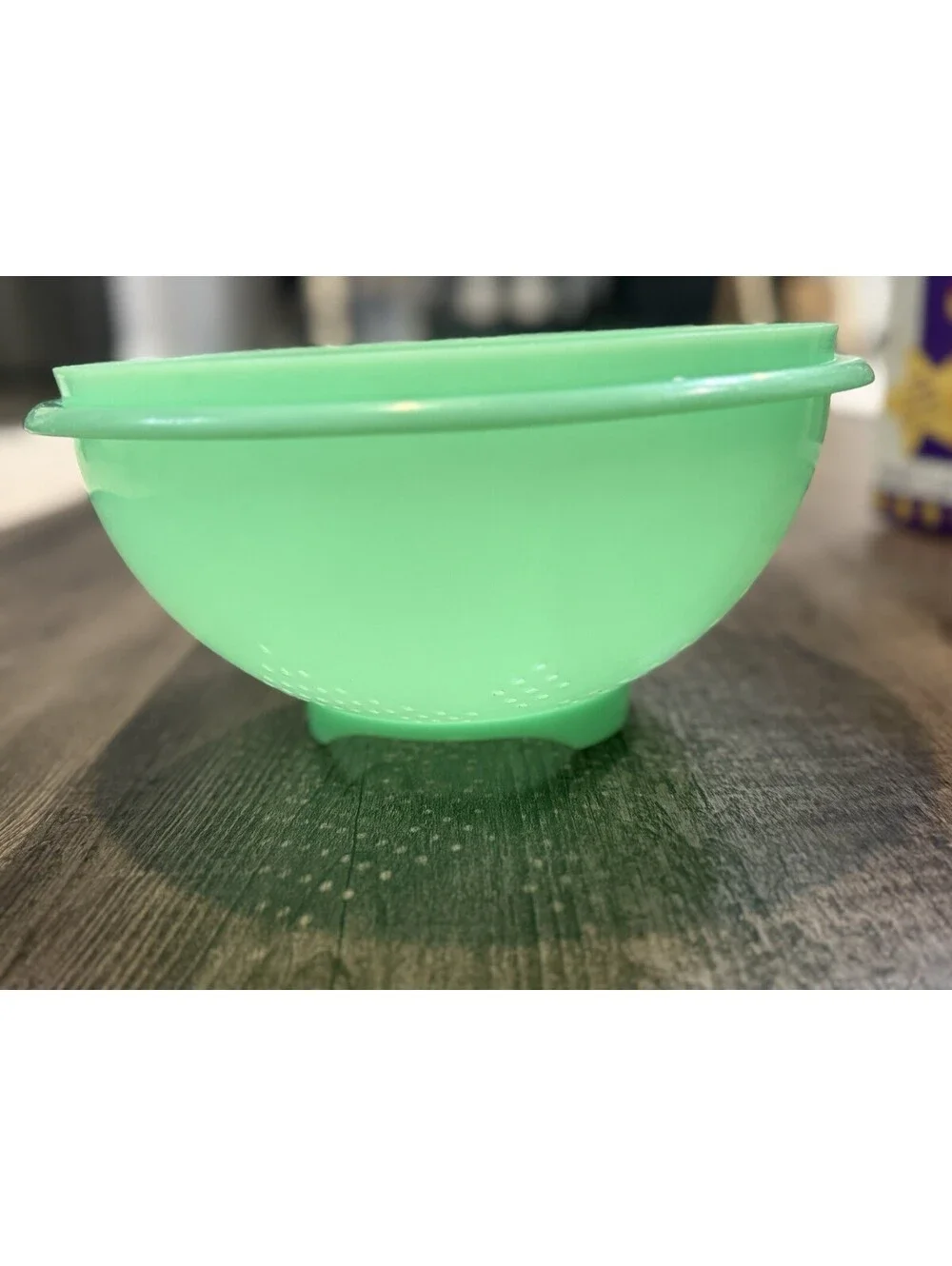 Tupperware Vintage 339 Jadeite Green Colander Strainer Star Pattern